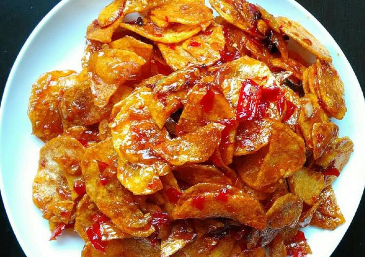 Cara Membuat Keripik Kentang Pedas Manis